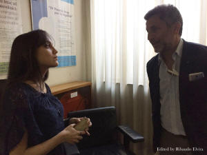 Da sinistra a destra, l’intervistatrice Biondo Chiara, e Bruno Davide, l’intervistato. 27/10/2017,palazzo dell’IRCAC, Via Ausonia, Palermo