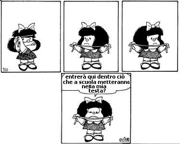 vignetta di Mafalda sulla scuola